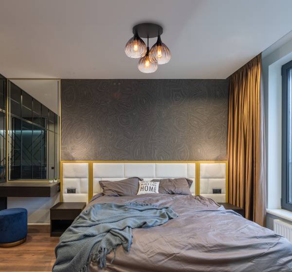 Lampada da soffitto Olsen A Vetro fumè / Ferro - 3 punti luce