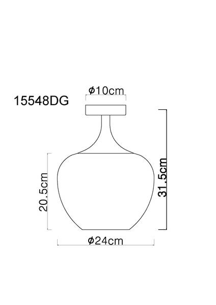 Lampada da soffitto Maxy G Vetro / Ferro - 1 punto luce