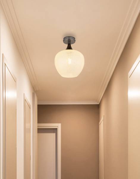 Plafondlamp Maxy type H transparant glas/chroom - 1-lichts