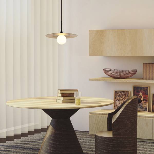 Lampada a sospensione Riga B Vetro acrilico / Ferro - 1 punto luce