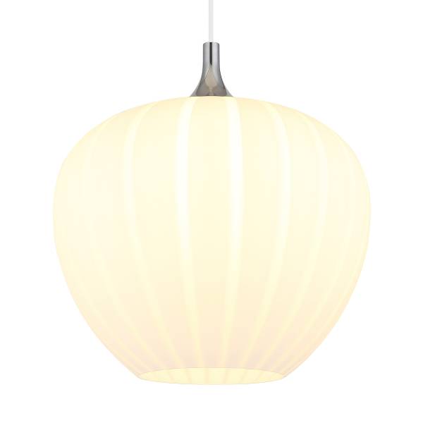 Lampada a sospensione Maxy R Vetro opale / Cromo - 1 punto luce
