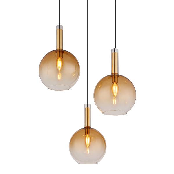 Lampada a sospensione Marinella B Vetro / Ferro - 3 punti luce