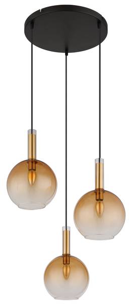 Lampada a sospensione Marinella B Vetro / Ferro - 3 punti luce