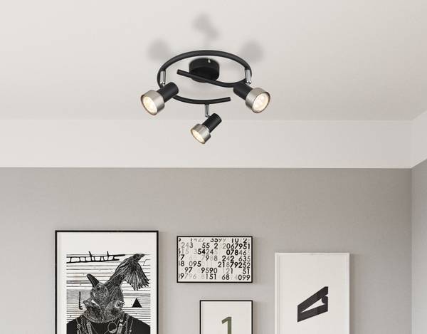 Lampada da soffitto Mason B Ferro - 3 punti luce - Argento