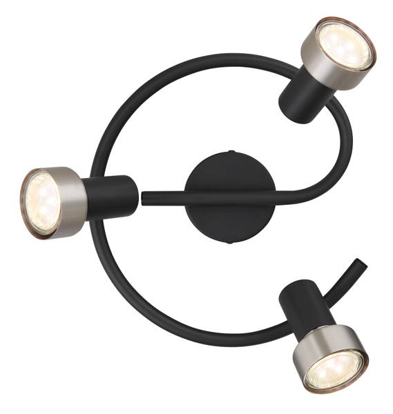 Lampada da soffitto Mason B Ferro - 3 punti luce - Argento