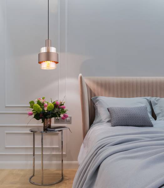 Suspension Milley - Type D Verre coloré / Fer - 1 ampoule