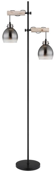 Lampada da terra Ryan Vetro fumè / Ferro - 2 punti luce