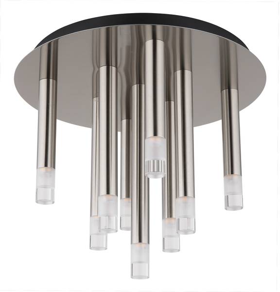 Lampada da soffitto Ryan A Ferro - 9 punti luce - Argento