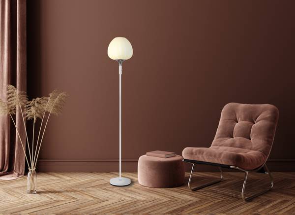 Lampada da terra Maxy B Vetro opalino / Ferro - 1 punti luce