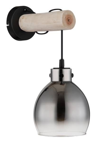 Applique murale Ryan Verre fumé / Fer - 1 ampoule