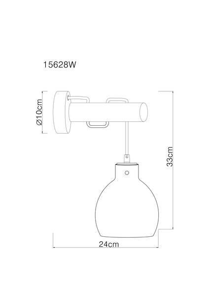 Applique murale Ryan Verre fumé / Fer - 1 ampoule