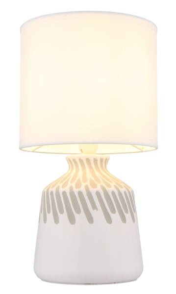 Lampe de table Rela Tissu structuré / Céramique - 1 ampoule - Blanc