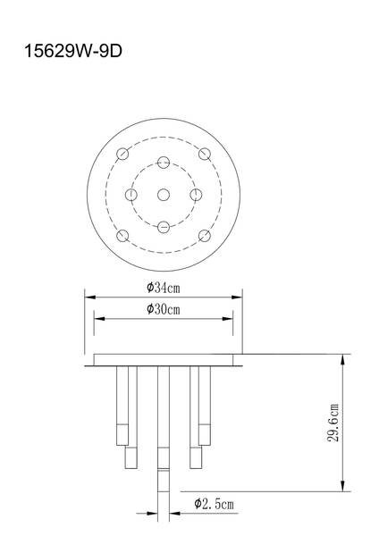 Lampada da soffitto Ryan B Ferro - 9 punti luce