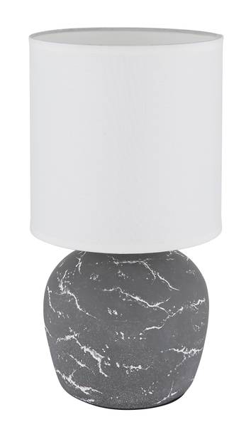 Lampe de table Marble Tissu structuré / Céramique - 1 ampoule - Gris