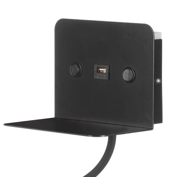 Wandlamp Plak ijzer - 1-lichts - zwart