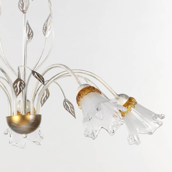 Kroonluchter Lancia gekleurd glas/ijzer - Aantal lichtbronnen: 5