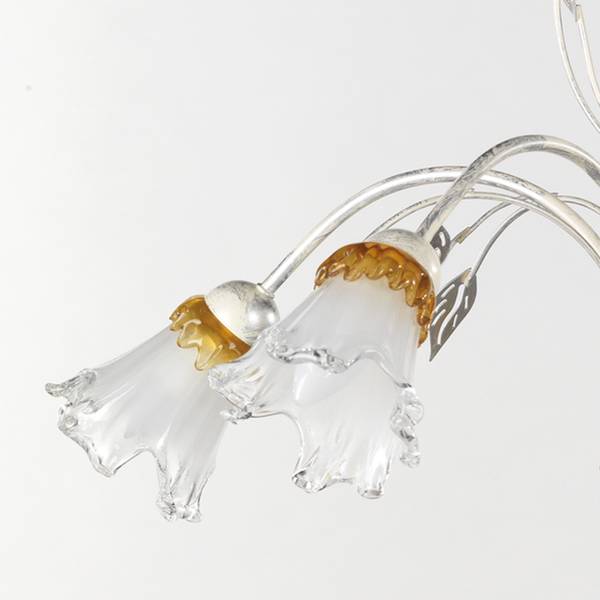 Kroonluchter Lancia gekleurd glas/ijzer - Aantal lichtbronnen: 5