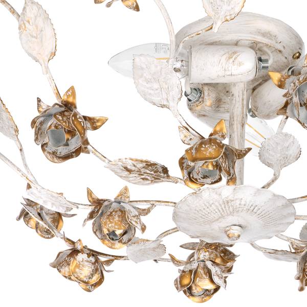 Plafonnier Carolina Fer - 3 ampoules - Blanc