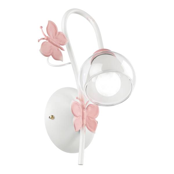 Kinderkamerlamp Butterfly type B transparant glas/ijzer - 1-lichts