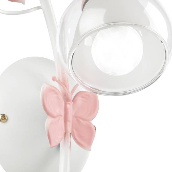 Kinderkamerlamp Butterfly type B transparant glas/ijzer - 1-lichts