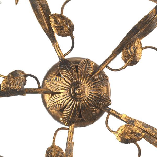 Plafonnier Arianna - Type A Verre satiné / Fer - Nb d'ampoules : 5