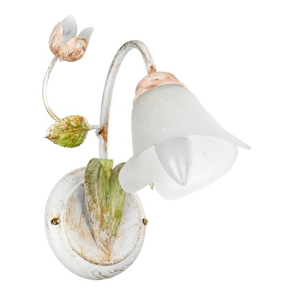 Wandleuchte Wilma satiniertes Glas / Eisen - Flammenanzahl: 1