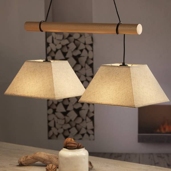 Suspension Baldo - Type B Coton / Fer - 2 ampoules - Blanc