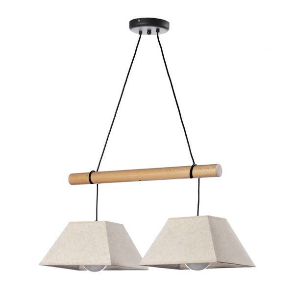 Suspension Baldo - Type B Coton / Fer - 2 ampoules - Blanc