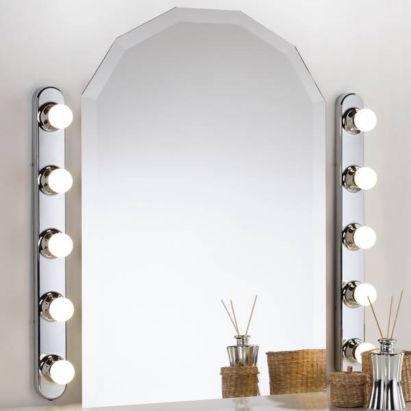 Wandleuchte Hollywood Polyester PVC - 5-flammig - Silber