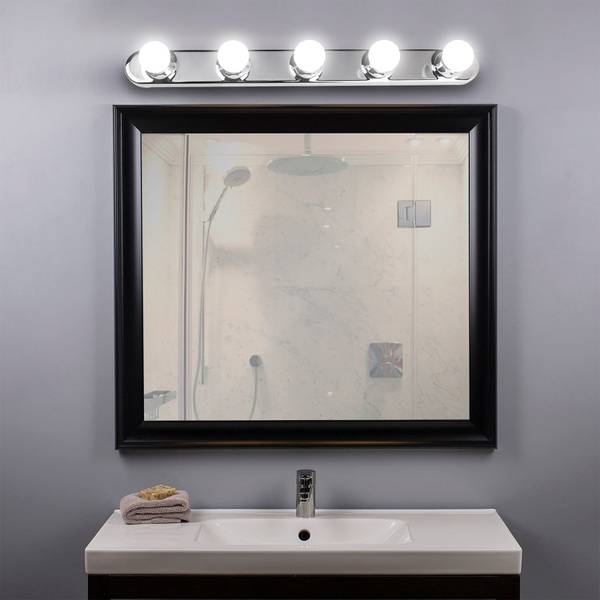 Wandleuchte Hollywood Polyester PVC - 5-flammig - Silber