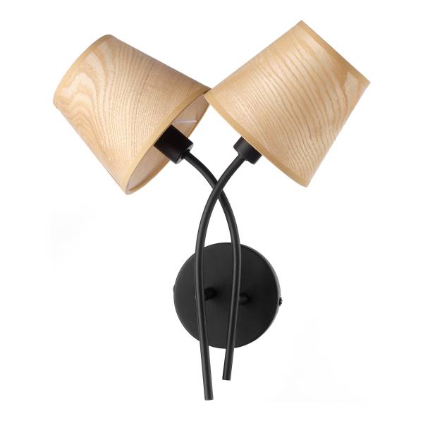 Wandleuchte Asia Bambus / Eisen - 2-flammig