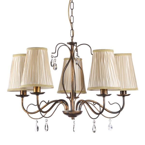 Kroonluchter Delia katoen/ijzer - Aantal lichtbronnen: 5