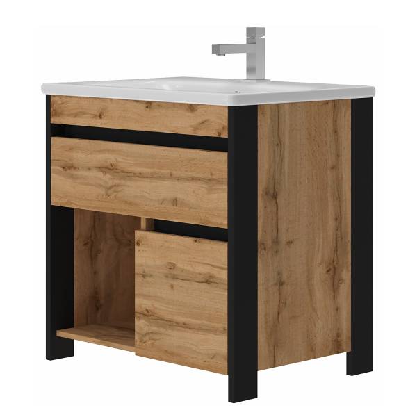 Badset Berkissa 3-teilig Wotaneiche Dekor