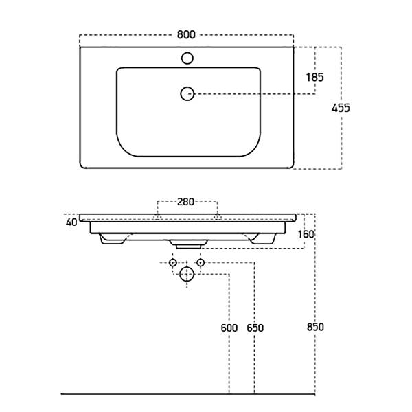 Badset Berkissa 3-teilig Wotaneiche Dekor