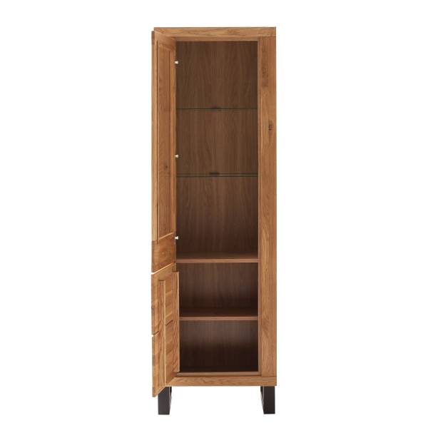 Vitrine sur pied Macunio Chêne sauvage, partiellement massif - Butoir à gauche