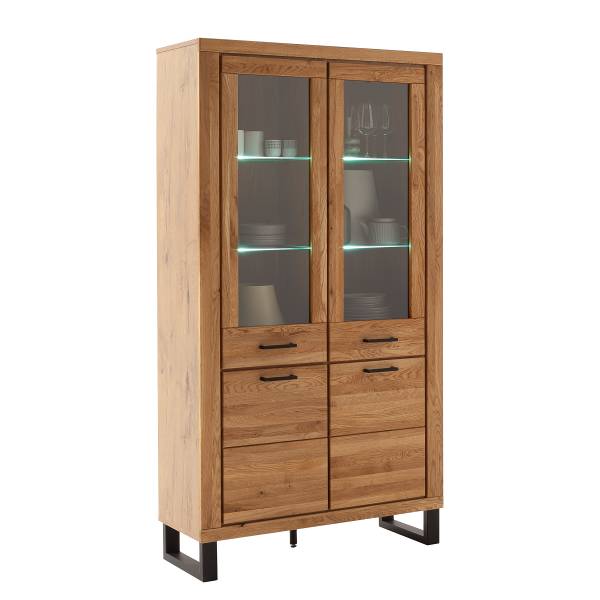 Credenza con vetrina Macunio Faggio parz. massello
