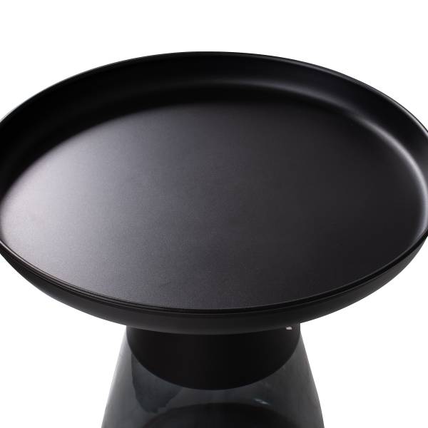 Tavolino Tayside Metallo / Vetro - Nero / vetro fumé