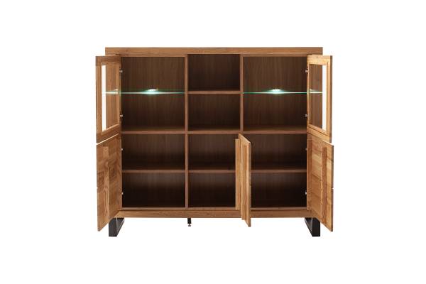 Buffet haut Macunio - 159 cm Chêne sauvage, partiellement massif