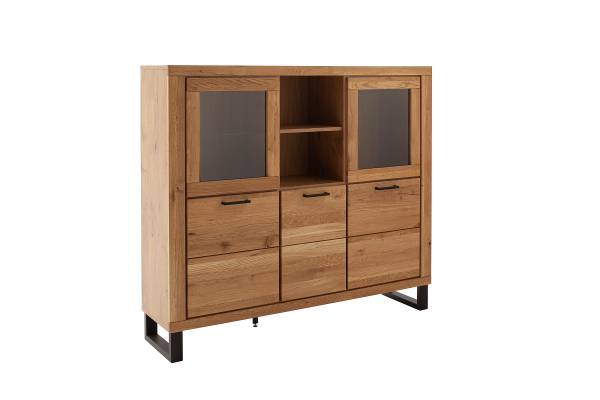 Buffet haut Macunio - 159 cm Chêne sauvage, partiellement massif