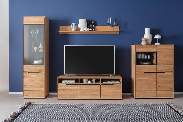 Meuble TV Skolo - 153 cm Chêne sauvage, partiellement massif