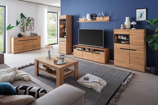 Meuble TV Skolo - 153 cm Chêne sauvage, partiellement massif