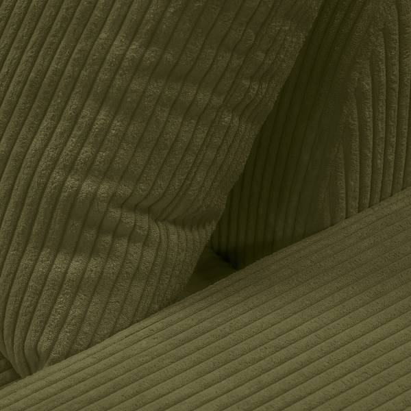 Divano letto angolare Badao Velluto a coste Poppy: verde oliva - Longchair preimpostata a sinistra