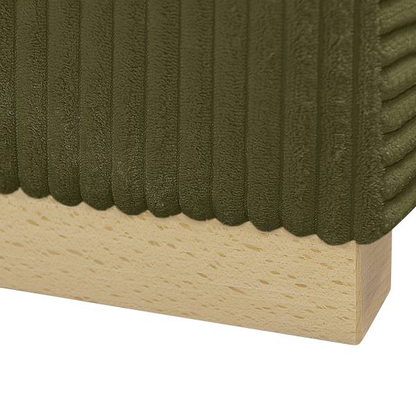 Divano letto angolare Badao Velluto a coste Poppy: verde oliva - Longchair preimpostata a sinistra