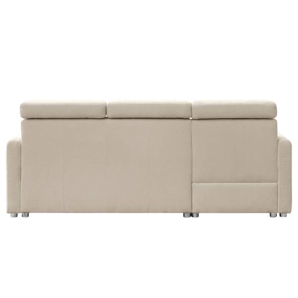 Divano letto angolare Sedam Tessuto Maris: Greige - Longchair preimpostata a sinistra