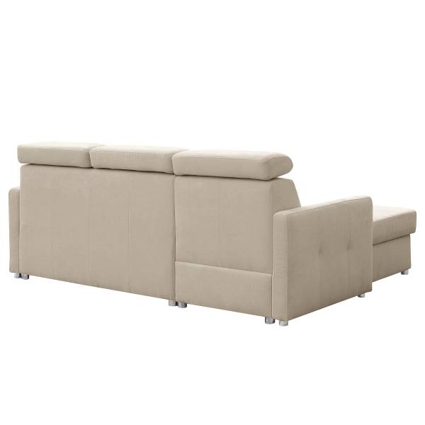 Divano letto angolare Sedam Tessuto Maris: Greige - Longchair preimpostata a sinistra