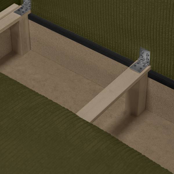 Hoekbank COBURN met slaapfunctie corduroy Poppy: olijfgroen