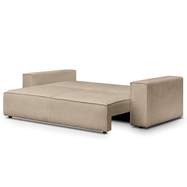Schlafsofa FANNIE Bouclé Stoff Abby: Taupe