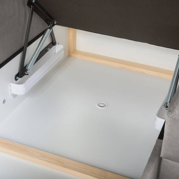 Ecksofa Lawki mit Schlaffunktion Samt Zelia: Hellgrau