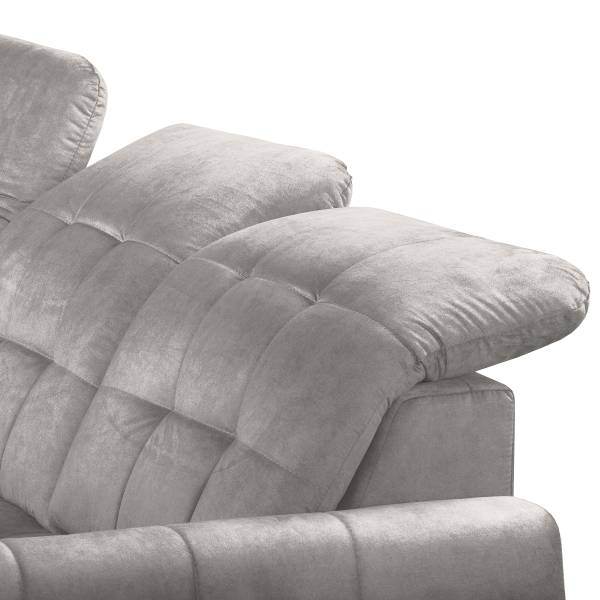 Ecksofa Lawki mit Schlaffunktion Samt Zelia: Hellgrau