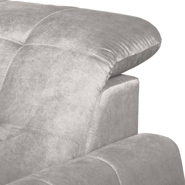 Ecksofa Lawki mit Schlaffunktion Samt Zelia: Hellgrau